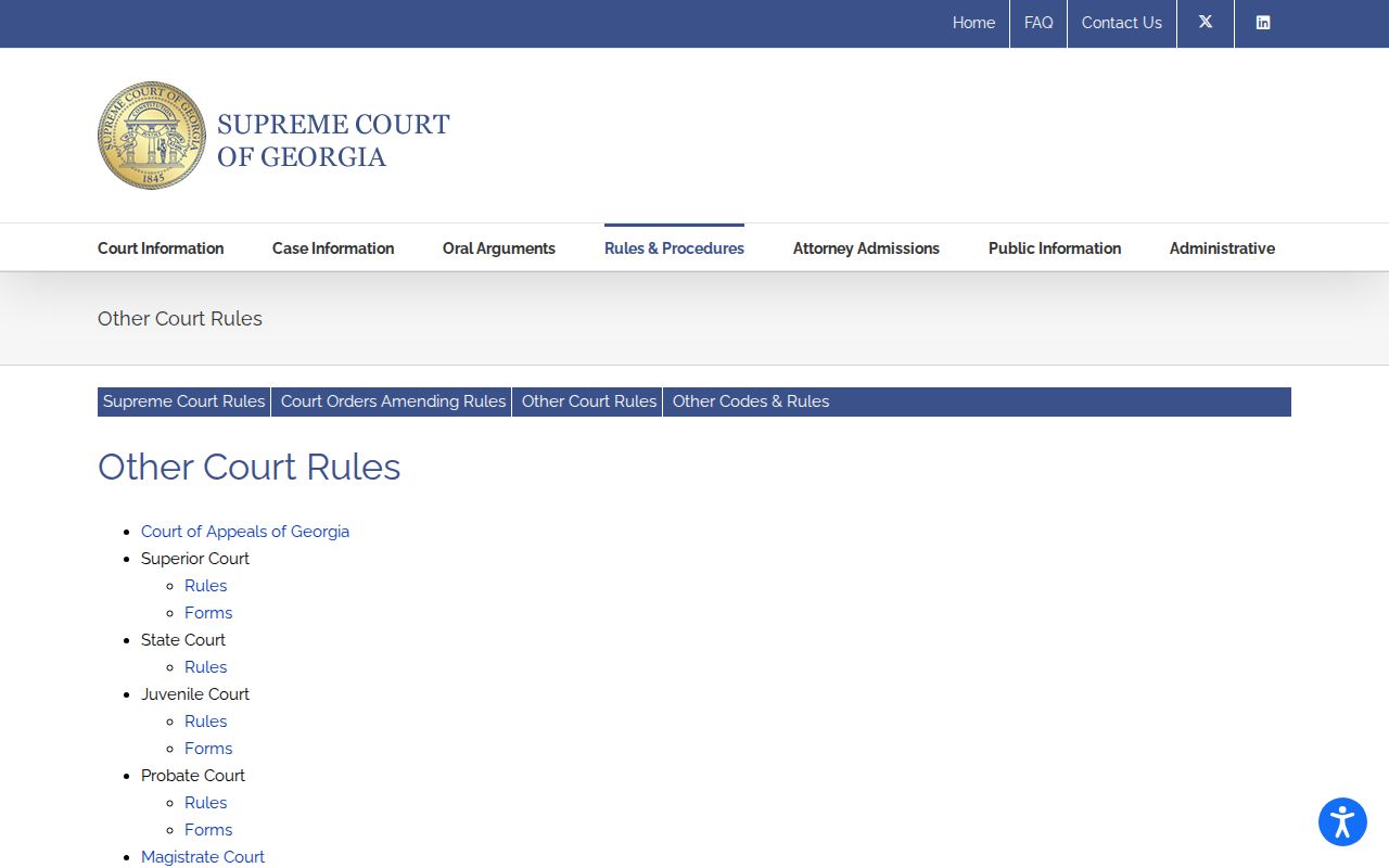 Georgia court rules source for Wilkes County civil dockets