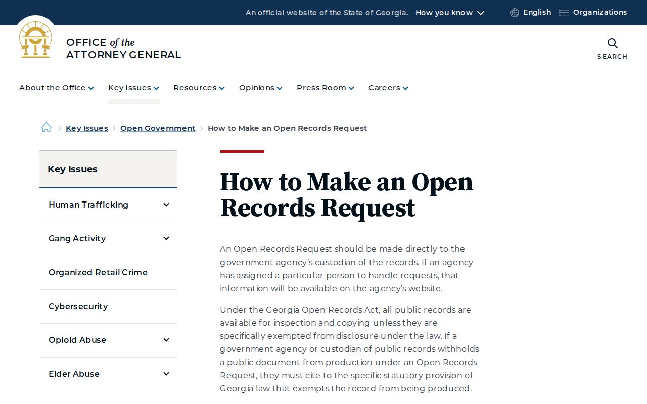 Georgia open records request instructions for Wilkes County court records
