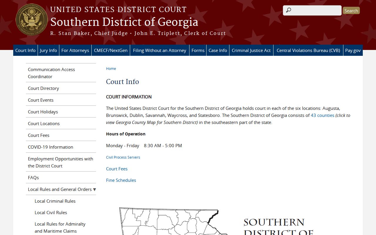 Southern District court information for federal records involving Wilkes County